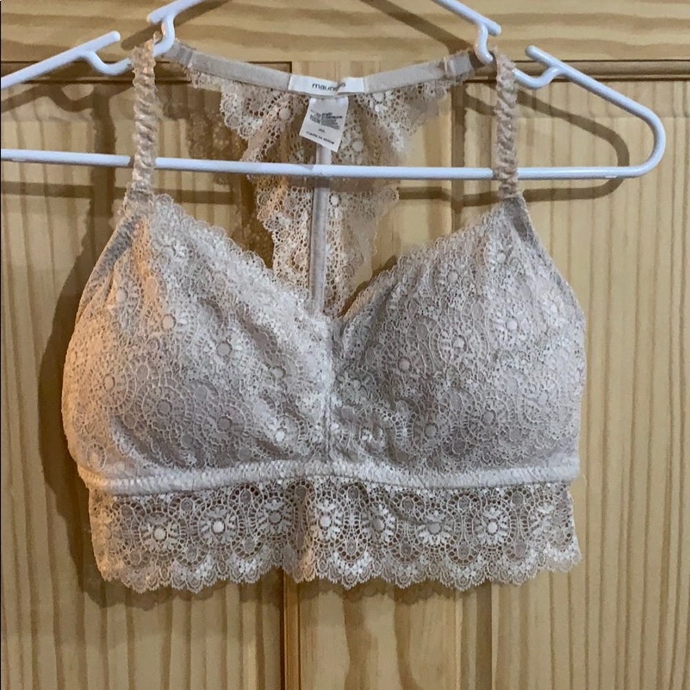 Tan lace bralette